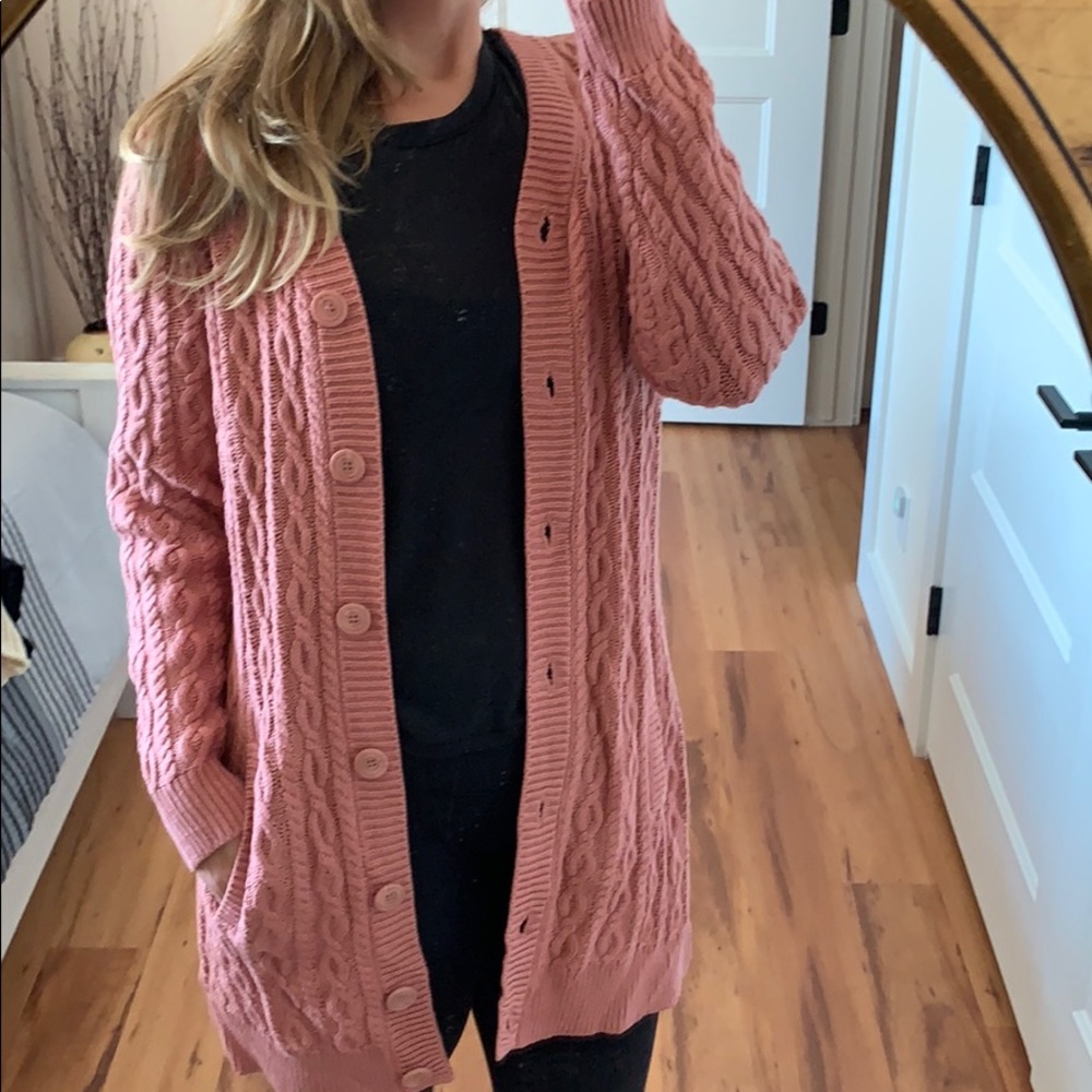 Thick Maxi Button Cardigan Large